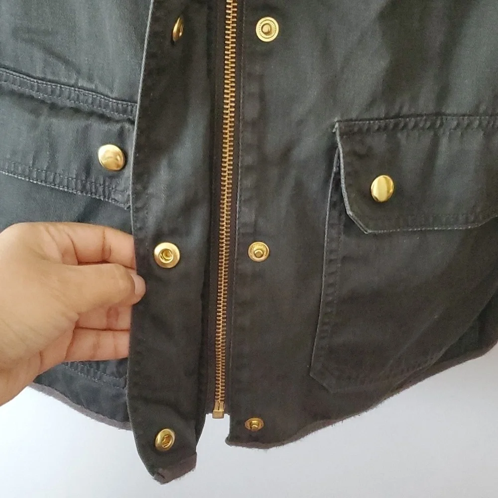 J.Crew Women's Utility Jacket Size Small Army Green Waxed